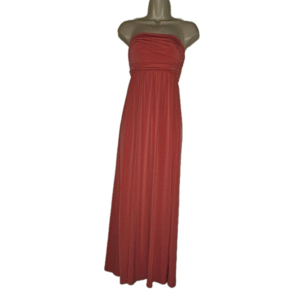 Boston Proper Womens Size XXS Strapless Pink Maxi Dress Resort Travel Beach USA